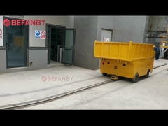 Automatische dumpende enkelsporige elektrische transferwagen, klimrailtransportwagen