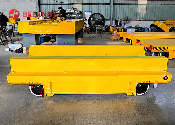 Steel Box Beam Structure Mobile Reel Rail Transfer Cart For Machinery Factory