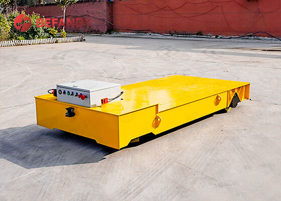 Steerable Battery Operated PU Wheels Trackless Transfer Cart with Customized Size for Factory Use