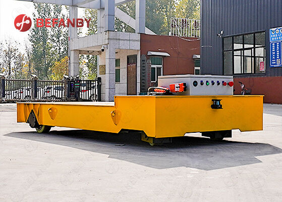 Professional Battery Operated Trackless Transfer Cart With PU Wheels Hydraulic Lift and Remote Control