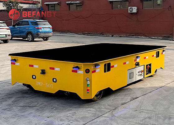 50T Aangepaste staalstructuur frame trackless platte transfer cart